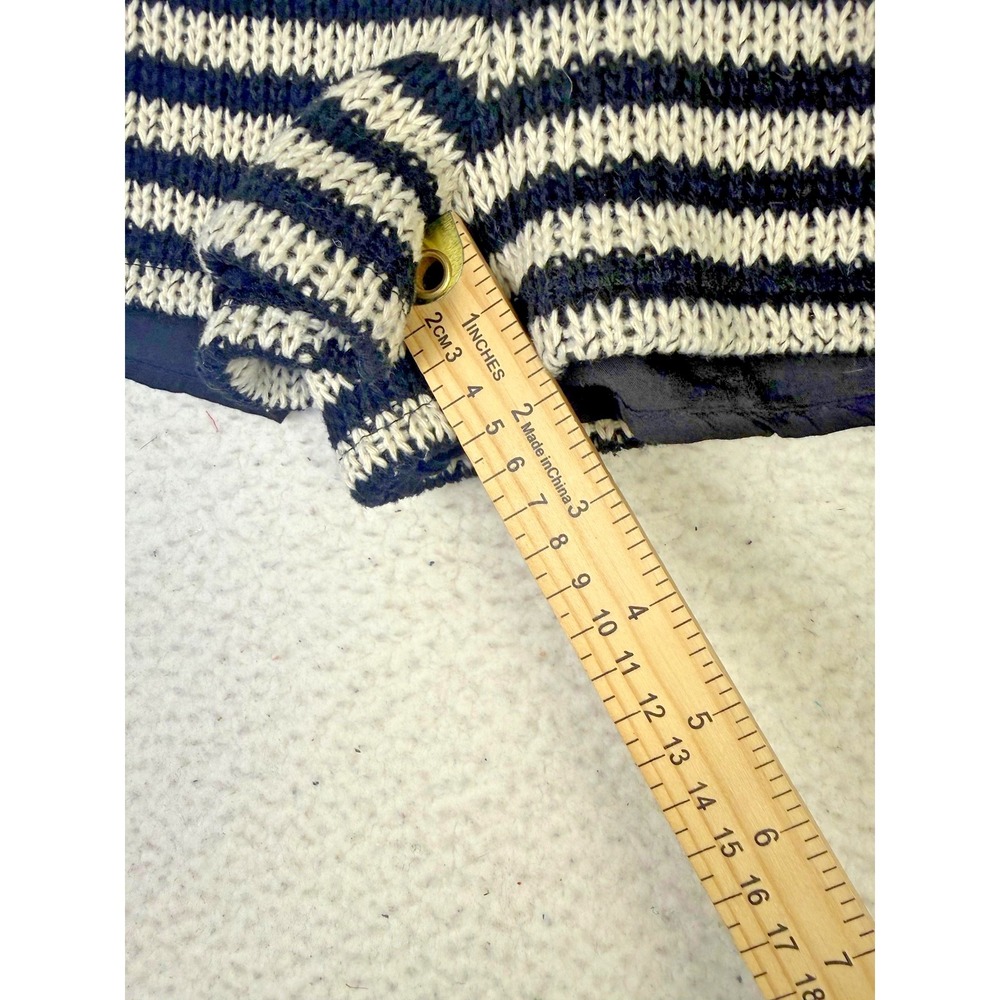 English Factory Shorts Womens Large Black Striped Sweater Knit Lined Festival - Picture 8 of 8
